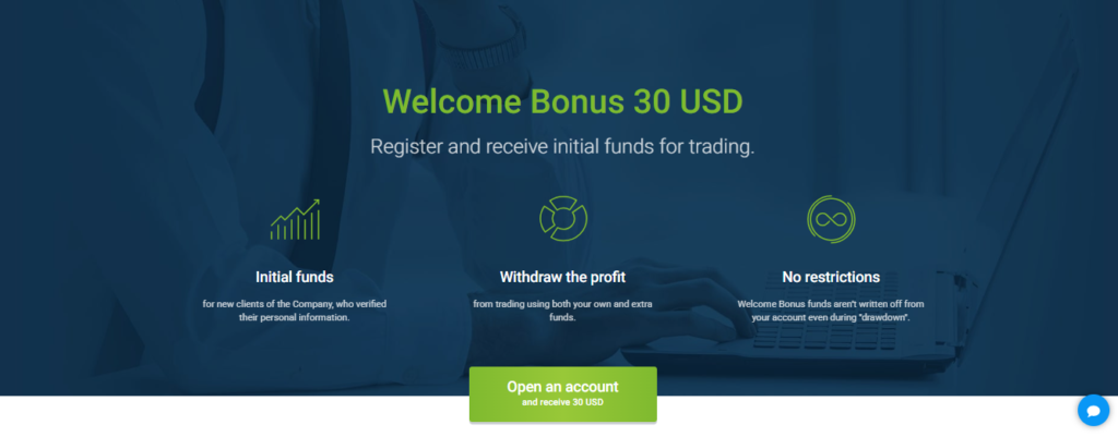 Welcome Bonus 30 USD
