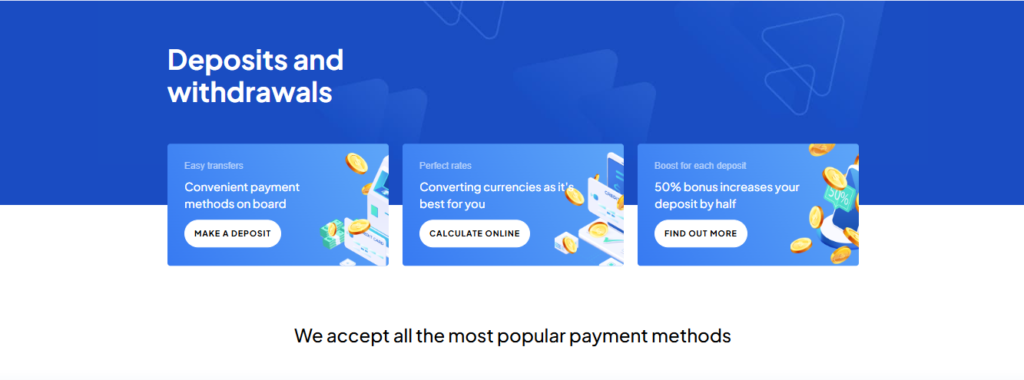 Deposits and withdrawals
